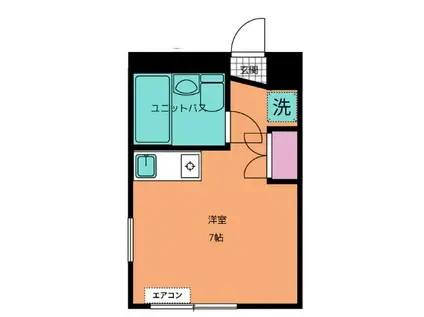 ルームみやまえ(ワンルーム/1階)の間取り写真