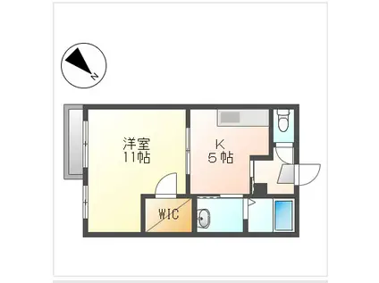 グリーンコート(1K/2階)の間取り写真