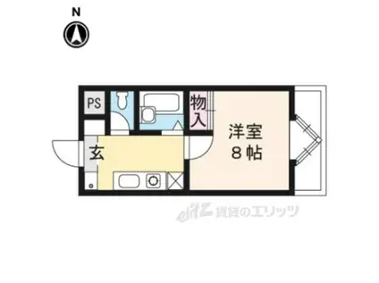 リバーサイド高野(1K/2階)の間取り写真