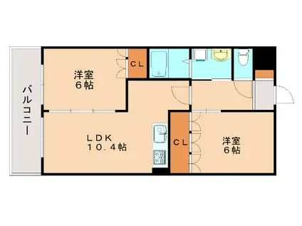 UNICO CASAII(2LDK/2階)の間取り写真