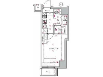 メイクスデザイン東十条(1K/4階)の間取り写真