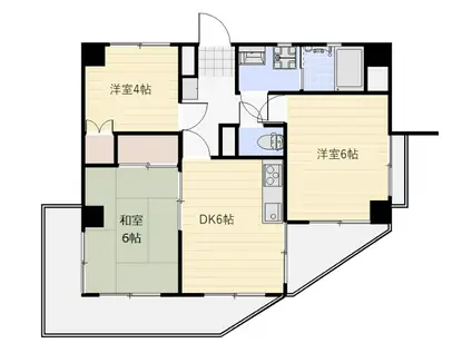 レジデンス志木(3DK/3階)の間取り写真