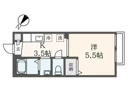 グリーンアネックス(1K/2階)の間取り写真