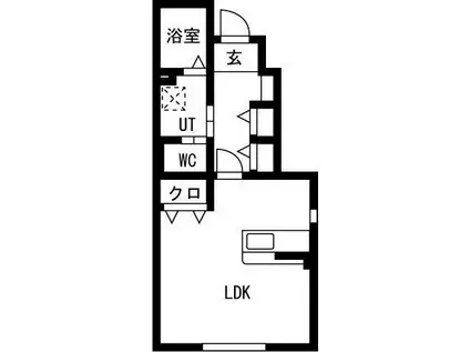 SUN PALACE北上VIII(1K/1階)の間取り写真
