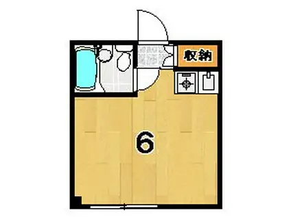 大宮ハイツ奥田(ワンルーム/3階)の間取り写真