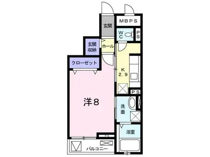 サザン ガーデン(1K/3階)の間取り写真