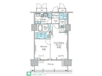 HARUMI FLAG PORT VILLAGE C棟(1LDK/3階)の間取り写真