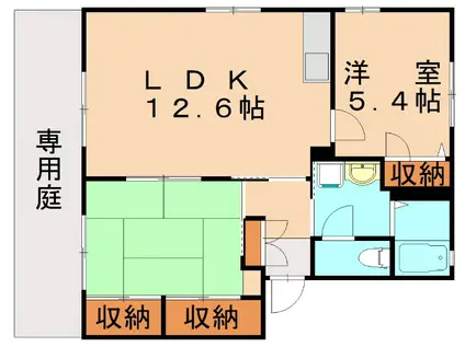 プリマベーラ H棟(2LDK/2階)の間取り写真