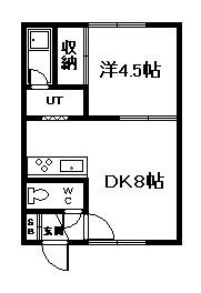 アットホーム8・8(1DK/1階)の間取り写真