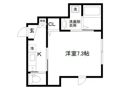 CREATE INC(1K/1階)の間取り写真