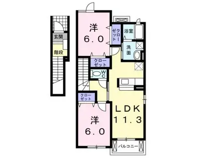 サンリットS・IV(2LDK/2階)の間取り写真