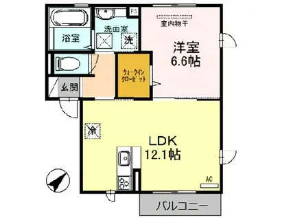 グリュックハイム(1LDK/1階)の間取り写真