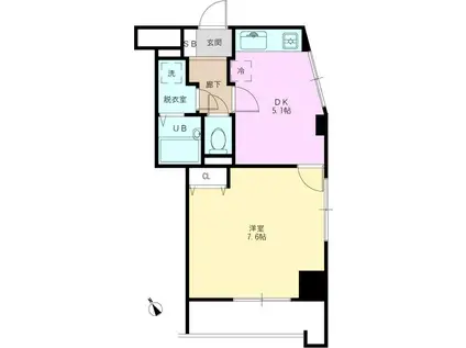 POWERHOUSE/SI(1DK/10階)の間取り写真