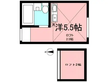 パセオ祖師谷(ワンルーム/2階)の間取り写真
