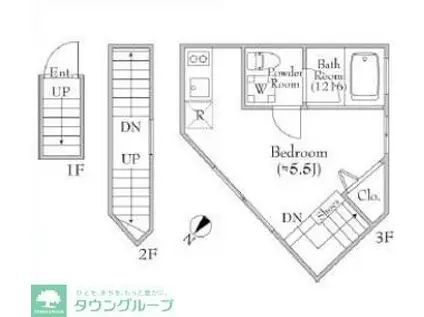 グランエッグス渋谷本町(ワンルーム/3階)の間取り写真