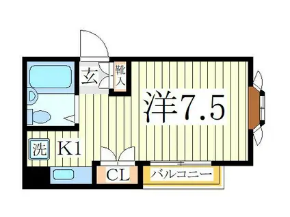 コーポエム(1K/2階)の間取り写真