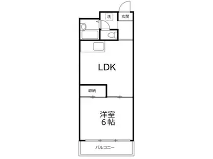 モンシャトー北新宿(1LDK/1階)の間取り写真
