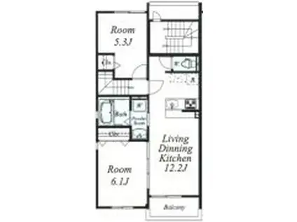 コーエー アビタシオン(2LDK/2階)の間取り写真