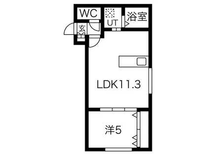 リベルタ北円山(1LDK/1階)の間取り写真