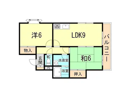 ビューテラス(2LDK/2階)の間取り写真