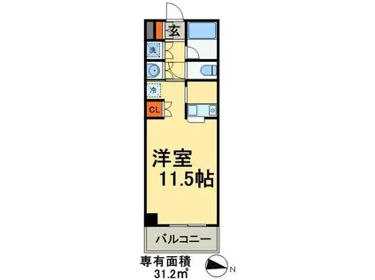 パティオス17番街(1K/5階)の間取り写真