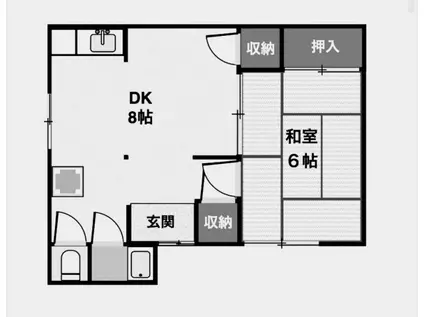 川尻町東1丁目アパート(1DK/1階)の間取り写真