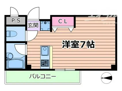 コアティーパートI(1K/3階)の間取り写真