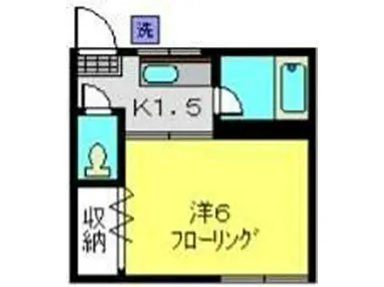 フラッツK(1K/2階)の間取り写真