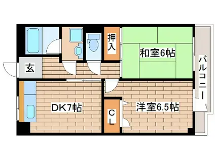 岩谷ハイツ(2DK/2階)の間取り写真
