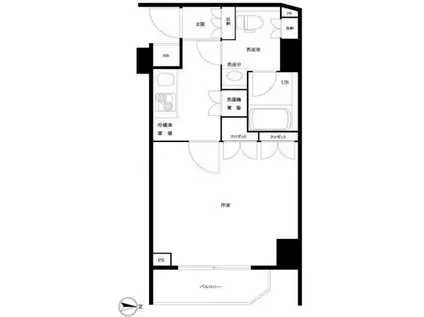 ルーブル泉岳寺前(1K/2階)の間取り写真
