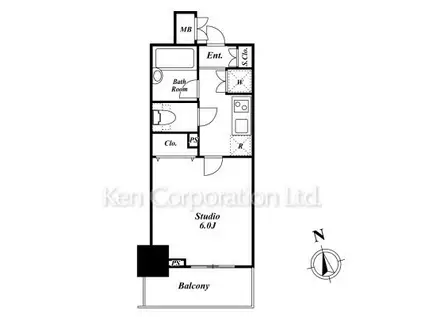 KDXレジデンス神楽坂通(1K/11階)の間取り写真