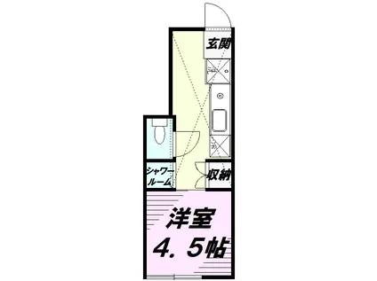 プランタン(1K/1階)の間取り写真
