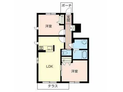 シャーメゾン浜の宮(2LDK/1階)の間取り写真