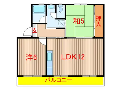 芝山団地8号棟(2LDK/4階)の間取り写真