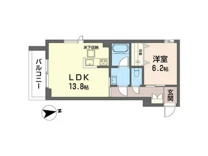 レザレII(1LDK/1階)の間取り写真