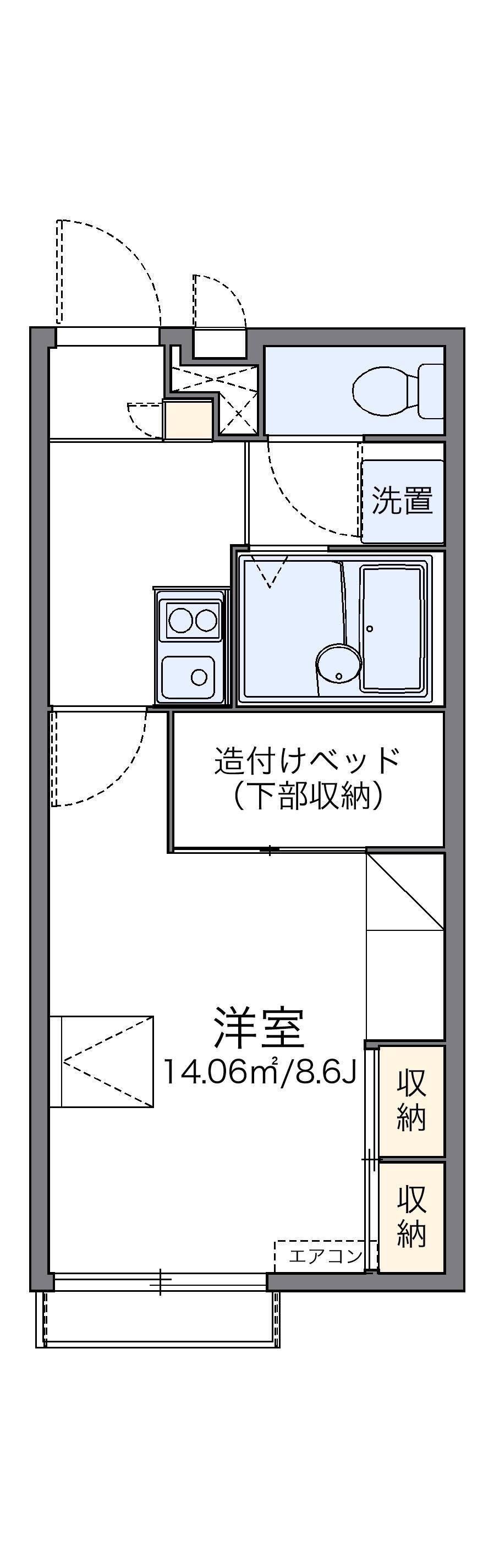 レオパレスFUKUFUKU(1K/2階)の間取り写真