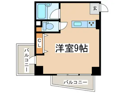 ルネスガーデン(ワンルーム/2階)の間取り写真