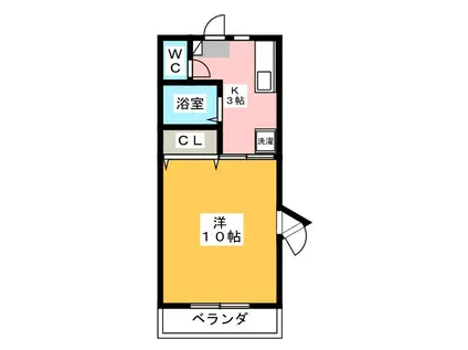 ハイツブルーメリア(1K/2階)の間取り写真