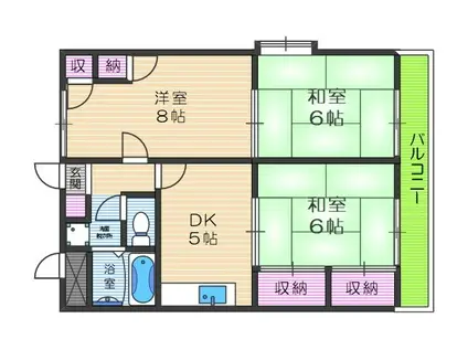リビエール山川(3DK/2階)の間取り写真