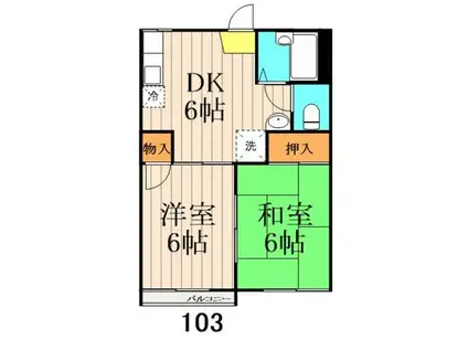 アネックス船堀(2DK/1階)の間取り写真