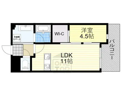 ヴェルドゥール南茨木(1LDK/3階)の間取り写真