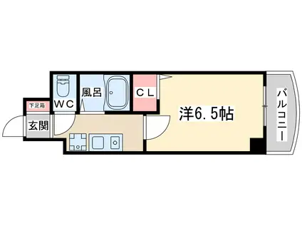 ホープシティー天神橋(1K/7階)の間取り写真