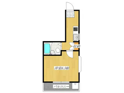 デルパラスト赤羽(1K/2階)の間取り写真