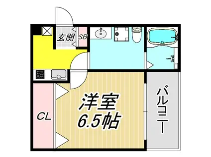 VILLETTA武庫之荘(1K/3階)の間取り写真