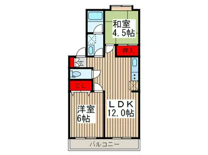 サンライトハイツII(2LDK/1階)の間取り写真