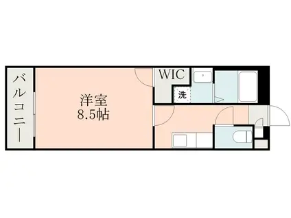 メルシー郡元(1K/4階)の間取り写真