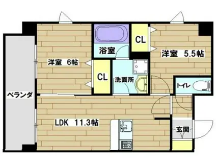 プレステージ10番館(2LDK/7階)の間取り写真