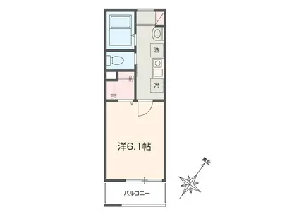 MELDIA春日部(1K/1階)の間取り写真