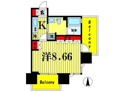 アーデン清澄白河(1K/10階)の間取り写真