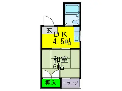 エムズ沢之町(1DK/5階)の間取り写真